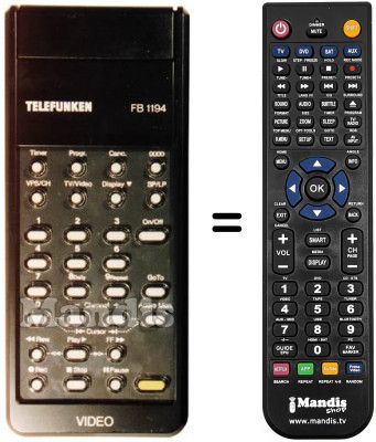 Télécommande équivalente Telefunken VR2971E