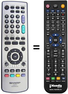 Télécommande équivalente Sharp LC37WD1S
