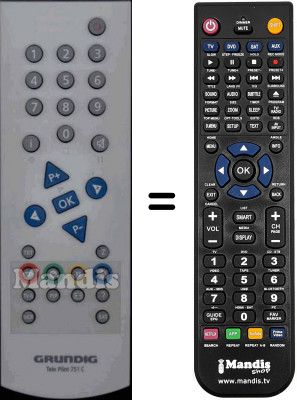 Télécommande équivalente Grundig P37-1201 / 5TOP