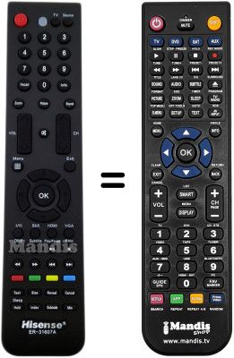 Télécommande équivalente Hisense LHD32K15CSEU