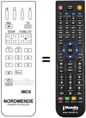 Télécommande équivalente NordMende GALAXY 36XP Télécommande équivalente NordMende GALAXY 36XP