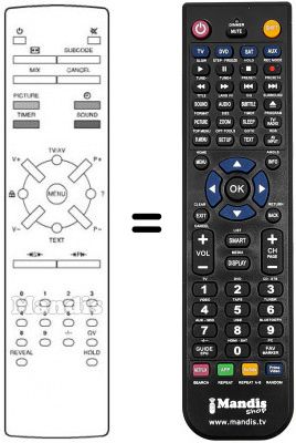 Télécommande équivalente REMCON114 Télécommande équivalente REMCON114