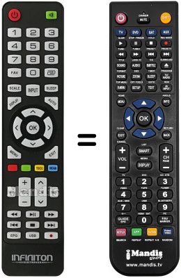 Télécommande équivalente Infiniton INTV-1963