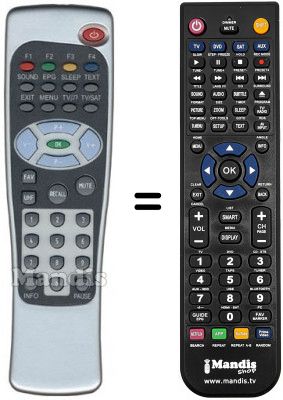 T&eacute;l&eacute;commande &eacute;quivalente Silvercrest SL65