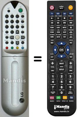 Télécommande équivalente LG RL21CC40MX Télécommande équivalente LG RL21CC40MX