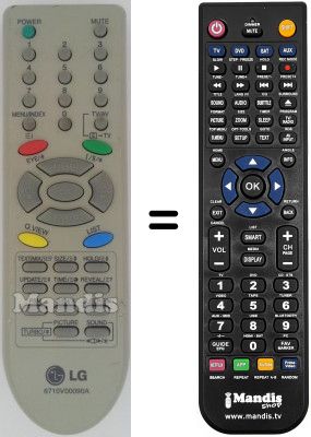 Télécommande équivalente LG RE-21CA80VQ Télécommande équivalente LG RE-21CA80VQ