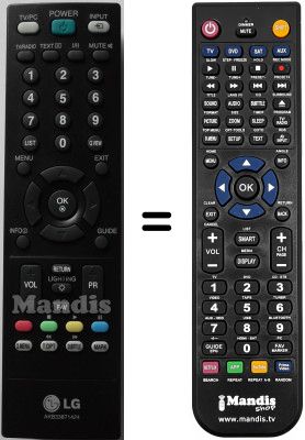 Télécommande équivalente LG M2362D-PZL Télécommande équivalente LG M2362D-PZL