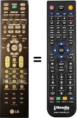 Télécommande équivalente LG AR702NS Télécommande équivalente LG AR702NS
