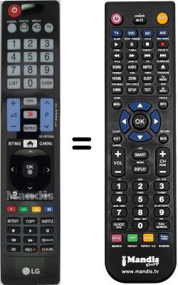Télécommande équivalente LG 42LW450A Télécommande équivalente LG 42LW450A