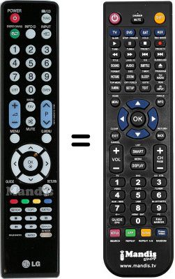 T&eacute;l&eacute;commande &eacute;quivalente LG 55SL8500
