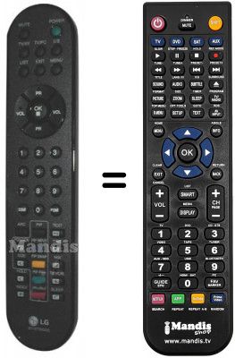Télécommande équivalente LG 6710T00003L Télécommande équivalente LG 6710T00003L