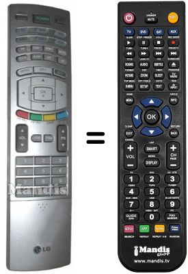 T&eacute;l&eacute;commande &eacute;quivalente LG 6710V00151E