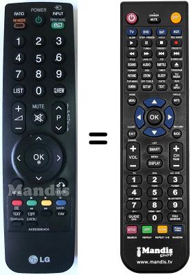 Télécommande équivalente LG 32LV3400-ZA Télécommande équivalente LG 32LV3400-ZA