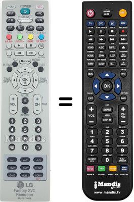 Télécommande équivalente LG RE-44SZ20RD Télécommande équivalente LG RE-44SZ20RD