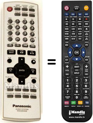 Télécommande équivalente Panasonic N2QAJB000096