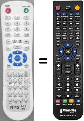 T&eacute;l&eacute;commande &eacute;quivalente Npg DVDT9000