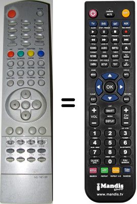 Télécommande équivalente Airis NS18100 Télécommande équivalente Airis NS18100