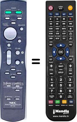 T&eacute;l&eacute;commande &eacute;quivalente Nec 42VP4