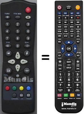 Télécommande équivalente NordMende N2922CB Télécommande équivalente NordMende N2922CB
