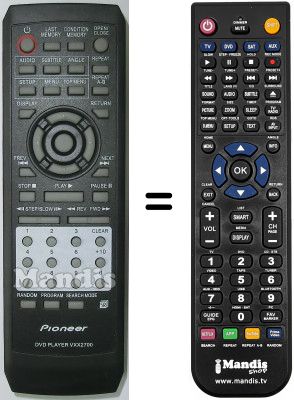 Télécommande équivalente VXX2700