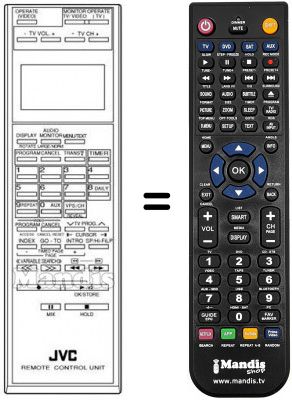Télécommande équivalente JVC PQ10543BD