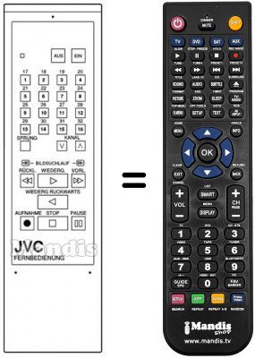 Télécommande équivalente JVC PU11099