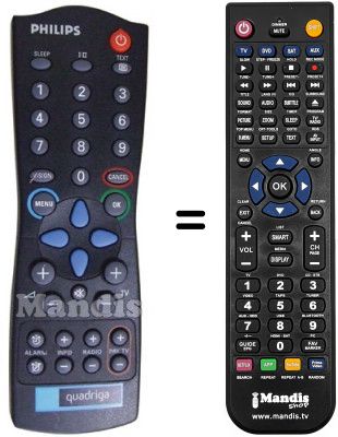 T&eacute;l&eacute;commande &eacute;quivalente Philips 25HT5403 / 78R
