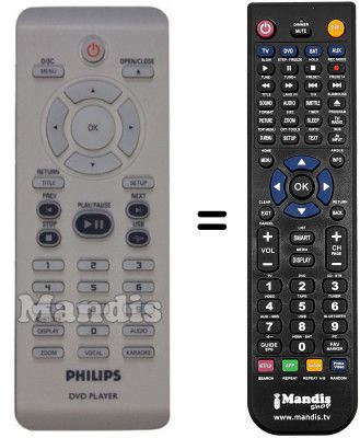 Télécommande équivalente Philips DVP5980