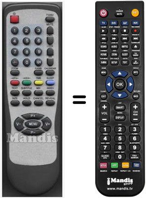 Télécommande équivalente RC-PT2007