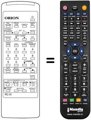 Télécommande équivalente RC31