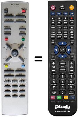 Télécommande équivalente NordMende NMF2950SE Télécommande équivalente NordMende NMF2950SE