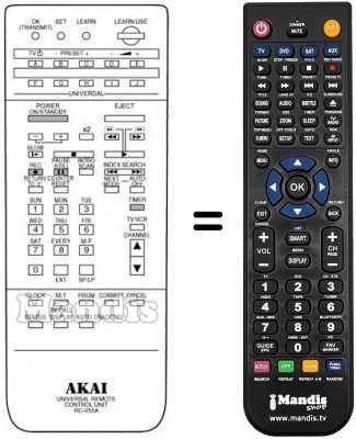 T&eacute;l&eacute;commande &eacute;quivalente RC-V55A