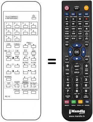 T&eacute;l&eacute;commande &eacute;quivalente RC13