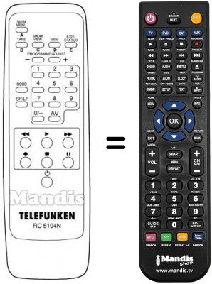 Télécommande équivalente RC5104N
