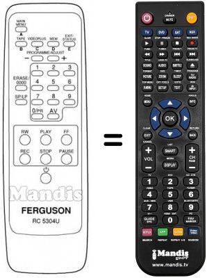 Télécommande équivalente RC5304U
