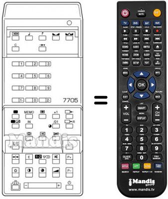 Télécommande équivalente RC7705