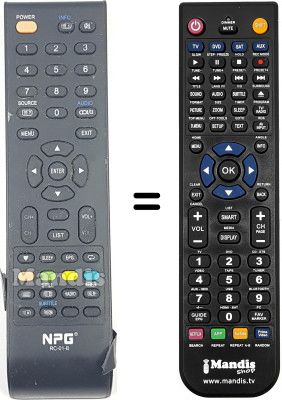 T&eacute;l&eacute;commande &eacute;quivalente RC-01B