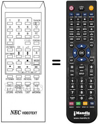 Télécommande équivalente RC1007E Télécommande équivalente RC1007E
