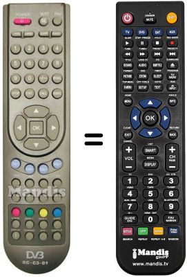 T&eacute;l&eacute;commande &eacute;quivalente RC-C3-01