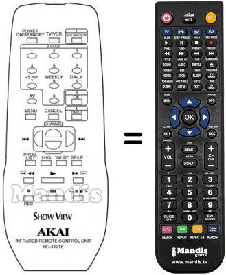 Télécommande équivalente RC-X121E