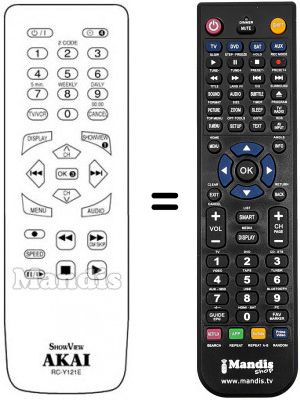Télécommande équivalente Akai VS-G765SEG