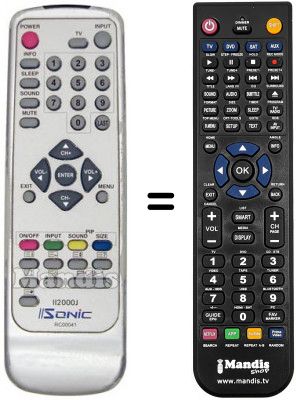 T&eacute;l&eacute;commande &eacute;quivalente IISONIC II2000J