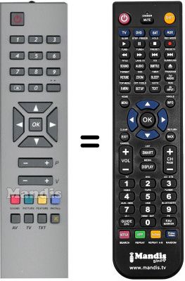 Télécommande équivalente RC1241 Télécommande équivalente RC1241