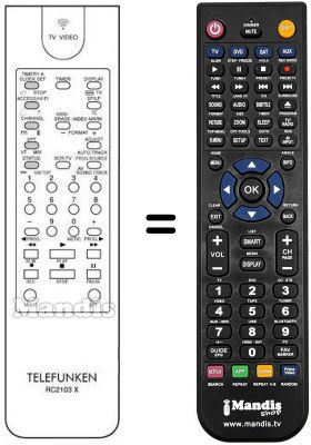 T&eacute;l&eacute;commande &eacute;quivalente RC2103X