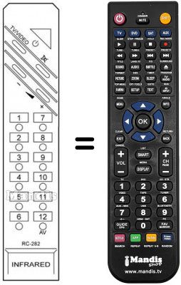T&eacute;l&eacute;commande &eacute;quivalente RC282