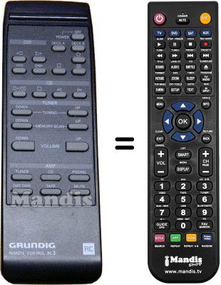 Télécommande équivalente RC3