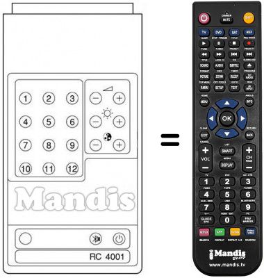 Télécommande équivalente RC4001