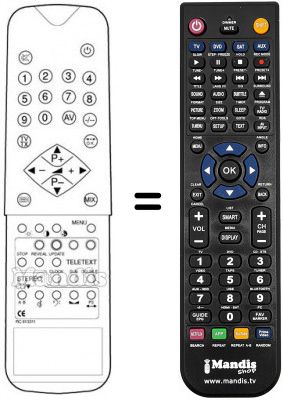 T&eacute;l&eacute;commande &eacute;quivalente RC613311