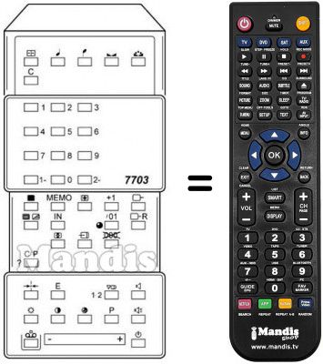T&eacute;l&eacute;commande &eacute;quivalente RC7703