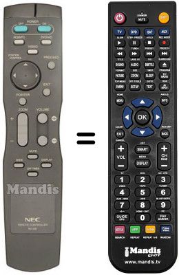 Télécommande équivalente Nec PDP50 MP3 Télécommande équivalente Nec PDP50 MP3